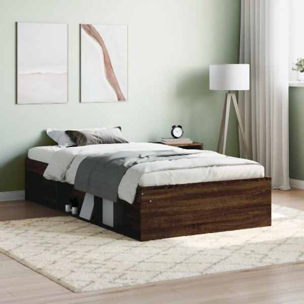 vidaXL Bettgestell Braun Eichen-Optik 90x190 cm, 3203844