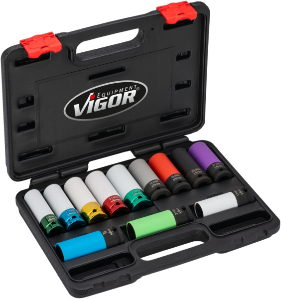 VIGOR Schlagschrauber Steckschlüssel Satz, 12-teilig, Anzahl Werkzeuge: 12, V6312/12