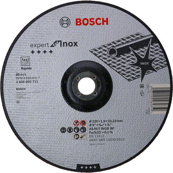 Bosch Trennscheibe gekröpft Expert for Inox - Rapido AS 46 T INOX BF, 230 mm, 1,9 mm, VE: 25 Stück, 2608600711