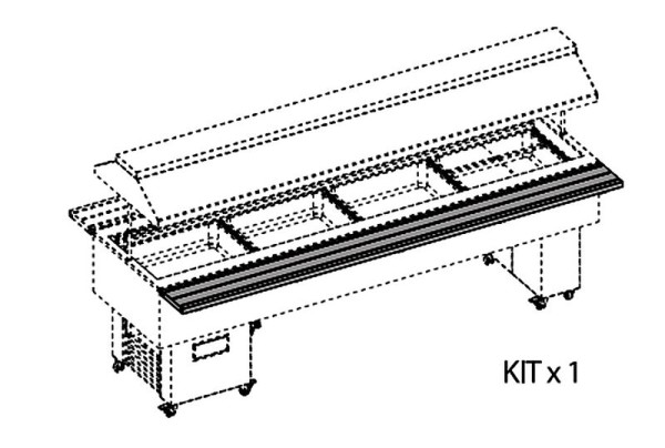 NordCap lange Tablettrutsche aus Inox, für Modell ISOLA 4 M INOX UM, abklappbar, B x T in mm: 1425 x 250, 455464211