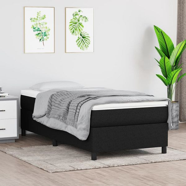 vidaXL Bettgestell Schwarz 90x190 cm Stoff, 3120824, 8720287234852