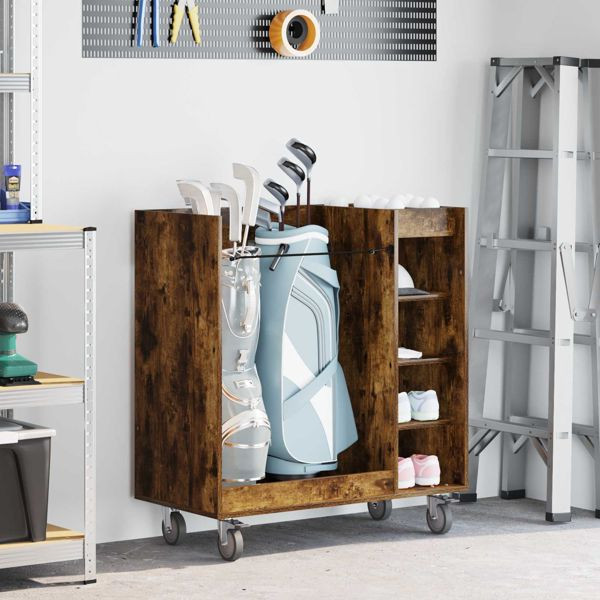 vidaXL Golf Schrank Mit Rad Uni Geräucherte Eiche 90 x 45 x 98 cm, 899467