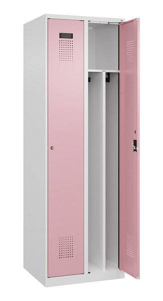C+P Spind Evolo PLUS, 2 Abteile, 1850x600x500mm, 9016/3015, Verschluss Zylinderschloss, 049000-20F S10045