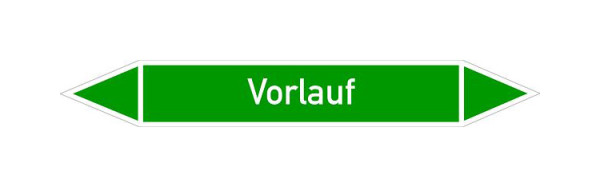 Schilder Klar Rohrleitungskennzeichen Vorlauf, 187x26 mm Folie selbstklebend, 101471/61