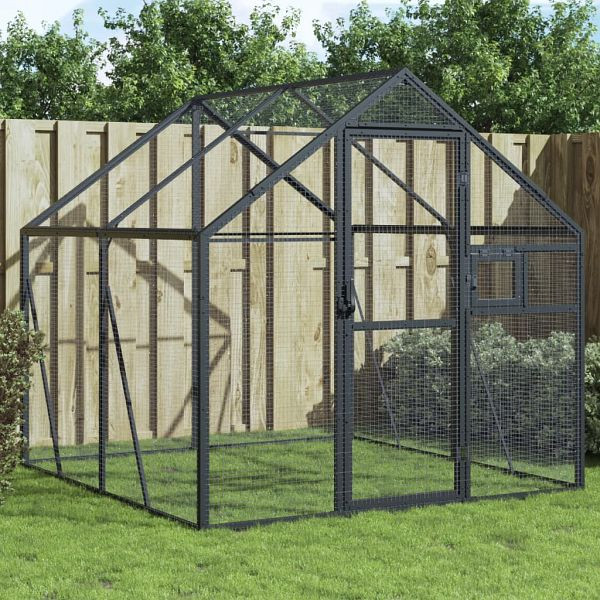 vidaXL Voliere Anthrazit 1,79x2x1,85 m Aluminium, 3155801