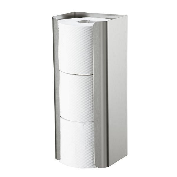 Air Wolf Reserve-Rollenhalter, Serie Omikron II, H x B x T: 302 x 128 x 105 mm, Edelstahl gebürstet, 35-728