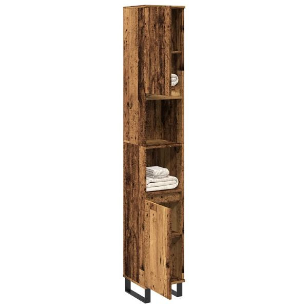 vidaXL Badschrank Altholz-Optik 30x30x190 cm Holzwerkstoff, 857202