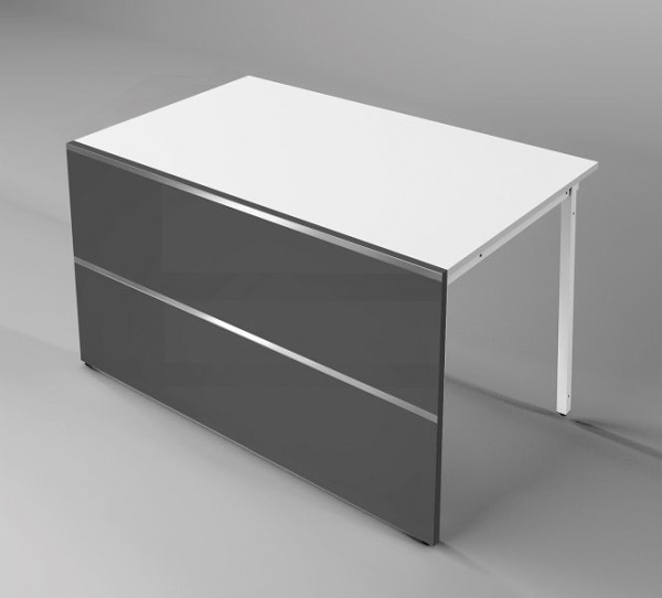 Kerkmann Tischelement mit 2 geraden Seiten der Arbeitsplatte, Atlantis, B 1350 x T 820 x H 750 mm, anthrazit/weiß, 22349413