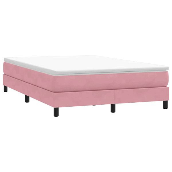 vidaXL Boxspringbett ohne Matratze Rosa 140x210 cm Samt, 3315830