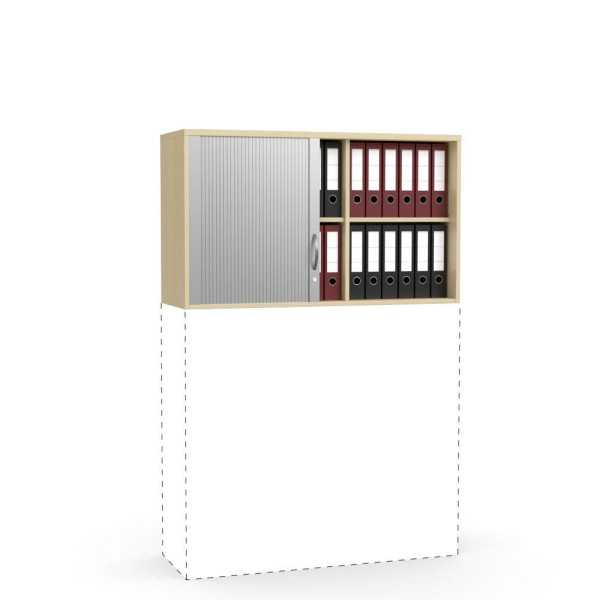 Deskin Rollladen-Aufsatzschrank MULTI M, Buchedekor, B 1200 x H 710 x T 420 mm, 271921