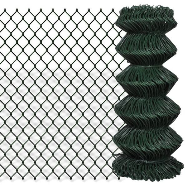 vidaXL Maschendrahtzaun Stahl 0,8x25 m Grün, PVC-Beschichtung, 140348