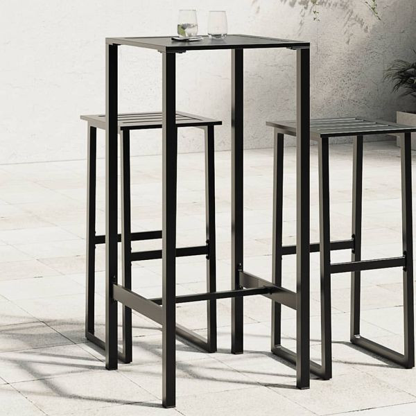 vidaXL Bartisch Schwarz 50x50x110 cm Pulverbeschichteter Stahl, 4009267