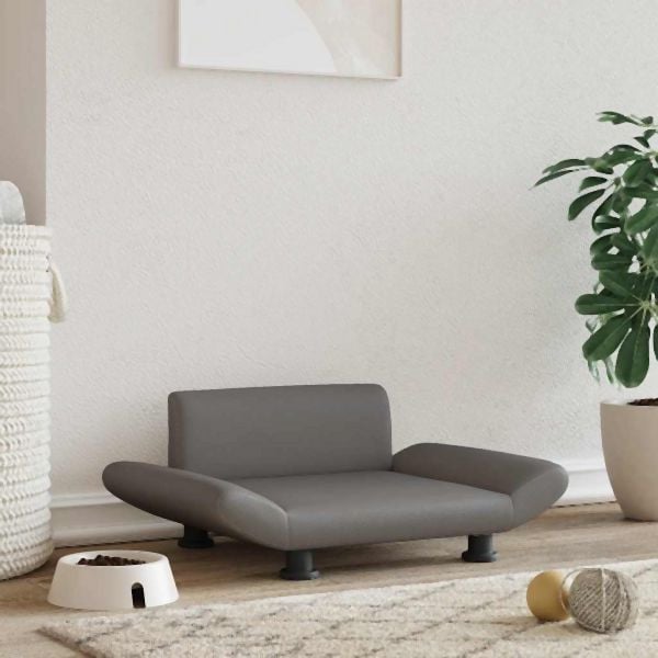 vidaXL Hundebett Grau 70x45x28 cm Abmessung Kunstleder, 172004
