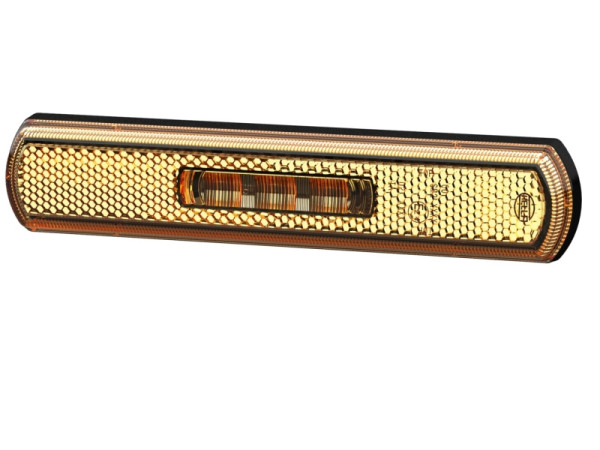 HELLA Seitenmarkierungsleuchte, Shapeline Tech, LED, 12V, Anbau/geschraubt, gelb, LED-Lichtfarbe: gelb, 250mm, AMP, 2-polig, links/rechts, 2PS 013 302-211