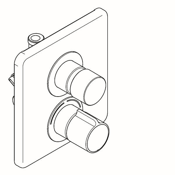 KWC Duscharmatur, F5, hydraulisch gesteuert, Thermostat, UP, Umrüstung AQRM688/698, 2xBypass, 2030067157