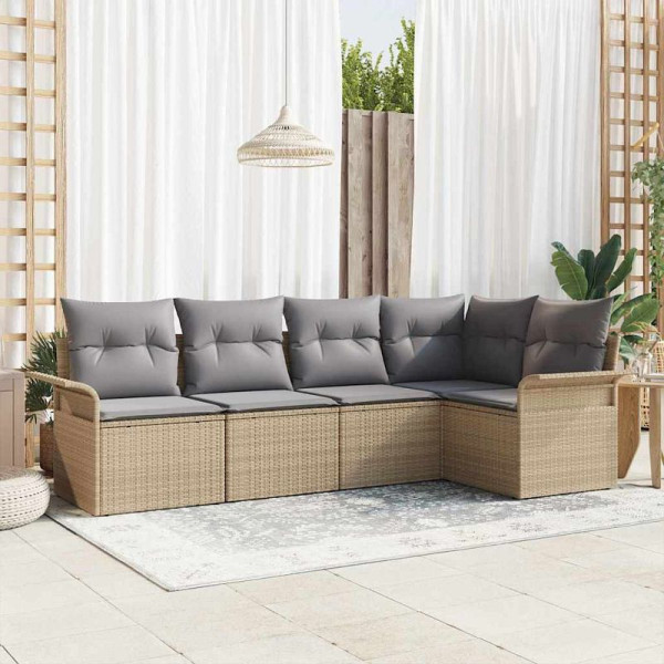 vidaXL Garten-Sofa-Set, 5er Set, 242,5 x 132,5 x 85 cm Poly Rattan, 3345360