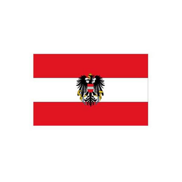 Stein HGS Länderflagge Österreich, 400 x 150 cm (Hochformat), mit Kunststoff-Karabiner, FlagTop 110 g/m², für Fahnenmasten ab 8 m, mit Hohlsaum für Ø 4 cm Ausleger, 27384