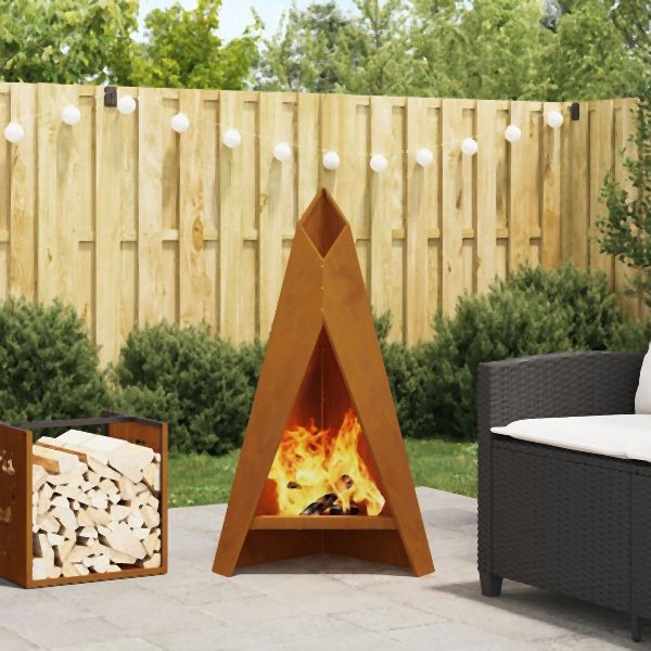 vidaXL Feuerplatz-Pyramide Schwarz 58x36x100 cm Stahl, 858917