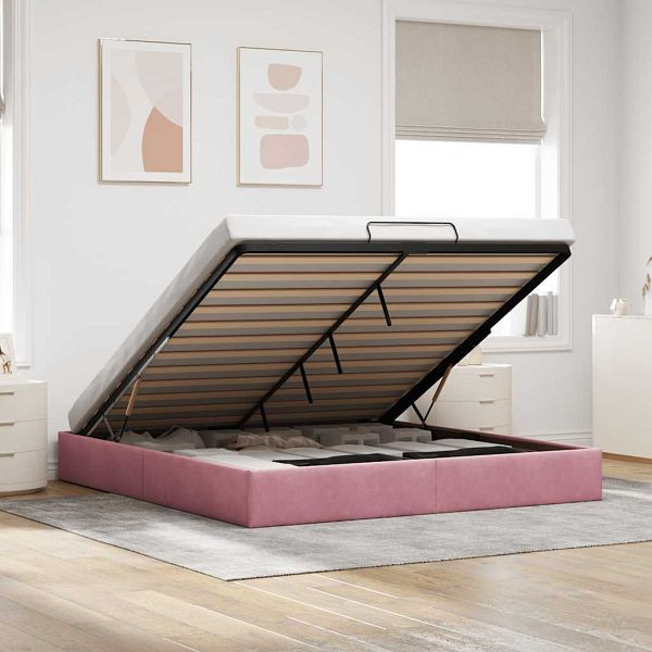 vidaXL Ottoman-Bett ohne Matratze Rosa 180x200 cm Samt, 3310984