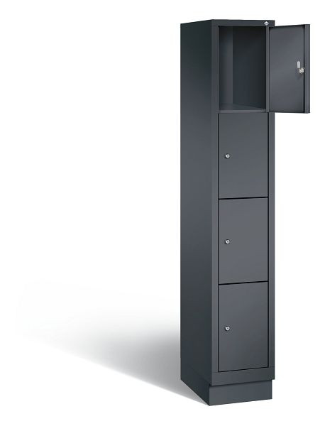 C+P Schließfachschrank Evolo, H1800xB320xT500mm, Farbe: Schwarzgrau, 48020-104 S10074