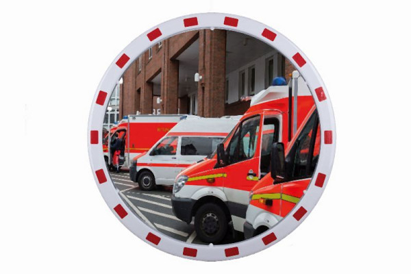 EUvex Verkehrsspiegel Ø80, 2 Jahre Garantie, Acryl, Pfostenhalterung, ED 80