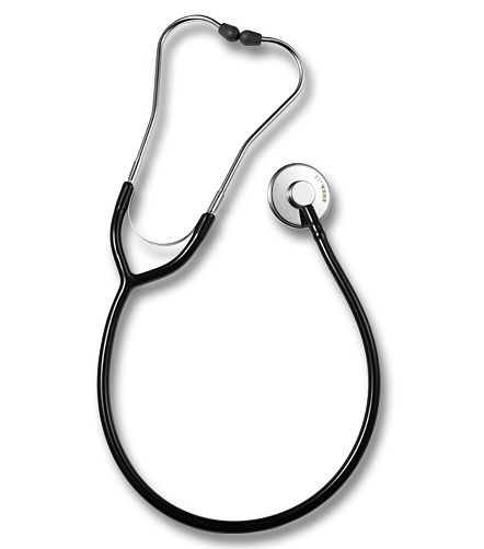 ERKA Stethoskop mit soft Ohroliven, Einkanal- Schlauch ERKAPHON ALU, Farbe: schwarz, 544.00010