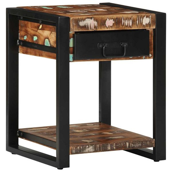 vidaXL Beistelltisch Mehrfarbig 40x40x50 cm Altholz Massiv, 4015942