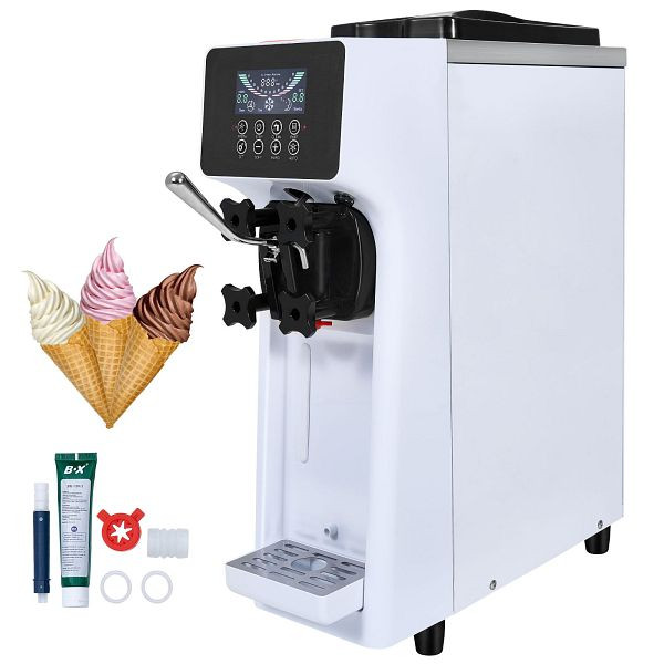 VEVOR Kommerzielle Eiscreme-Maschine, 10 L/h Leistung, 900 W, eine Geschmacksrichtung, auf Arbeitsplatte, 4 L Trichter, 1,6 L Zylinder, TMSRBQLJAJWDEE2OMV2
