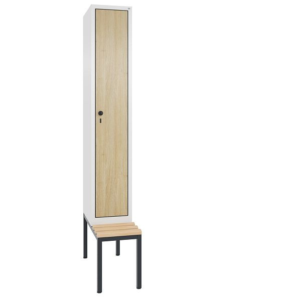 C+P Spind Evolo, 1 Abteil, H2090xB320xT815 mm, Weiß/MDF Eiche, 48050-10 S10363