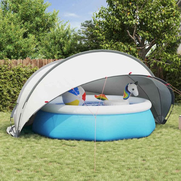 vidaXL Pool-Dome Grau und Orange 430 x 430 x 210 cm, 42001113