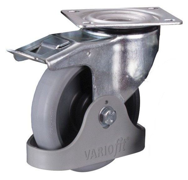 VARIOfit Bremsrolle thermoplastisch, 160 x 40 mm, grau, mit thermoplastischer Bandage, dpg-160.050