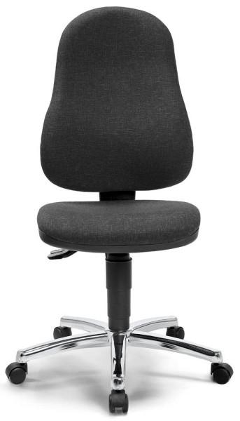 Deskin Bürostuhl COMFORT P, Anthrazit, 800 x 600 x 330 mm, Gestell: Verchromt, 333321