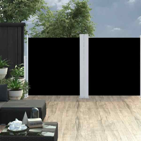 vidaXL Ausziehbare Seitenmarkise Schwarz 120 x 600 cm, 48448