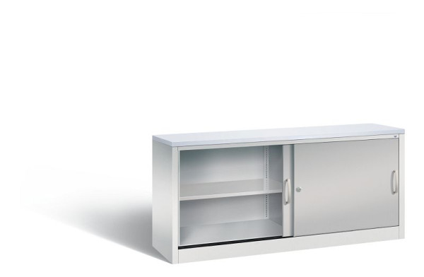 C+P Sideboard mit Schiebetüren Acurado, H720xB1600xT400mm, Farbe: Lichtgrau / Weißaluminium, Bügelgriff, 2 OH, 5724-00 S10342
