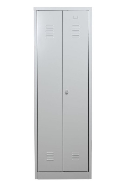 Gürkan Putzmittelschrank, 50 x 60 x 180 cm, Lichtgrau, Vorhangschloss, links 5 Fächer, CLC/FD.1860, 104411