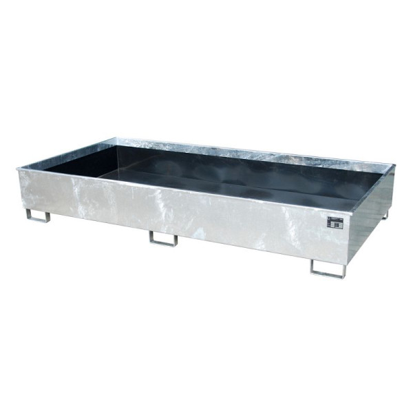 STEIN HGS Regalwanne mit PE-Einsatz RW PE, 1000 Liter, ohne Farbe, feuerverzinkt, Gesamthöhe 440 mm, feuerverzinkt, ohne Gitterrost, 79216.0036