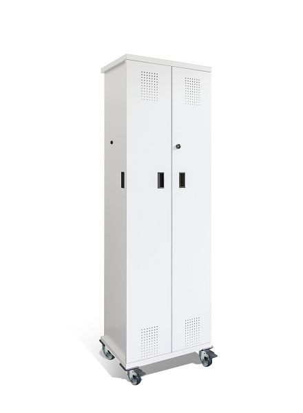 C+P Stahl-Garderobenschrank Serie 98, als Patientenschrank, H1850xB573xT407 mm, Weiß, 98310-00 S10000