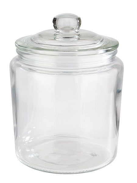 APS Vorratsglas -CLASSIC-, Ø 11,5 cm, Höhe: 16 cm, Glas, Polyethylen, 0,9 Liter, inklusive Glasdeckel, 82250