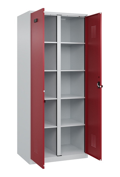 C+P Wäsche-Spind Evolo PLUS, 2 Abteile, 1850x800x500mm, 7035/3003, Verschluss Drehriegel, 049002-22B S10004