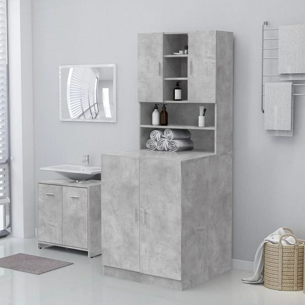 vidaXL Waschmaschinenschrank Betongrau 71x71,5x91,5 cm, 808399