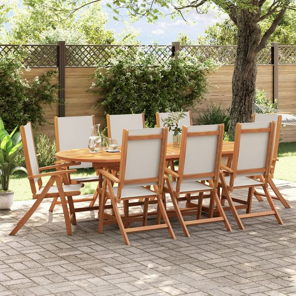 vidaXL Gartenstühle 8 Stück Klappbar Massivholz Akazie und Textilene, 3279240