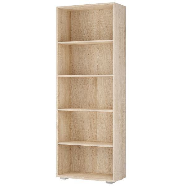 casaria Bücherregal Vela Eiche 5 Fächer, durchdacht, 106615