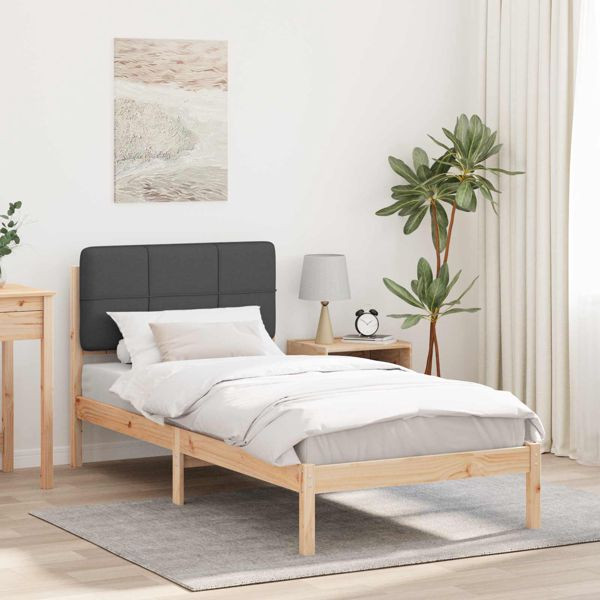 vidaXL Bettgestell mit gepolstertem Kopfteil Dunkelgrau 80 x 200 cm, 878010