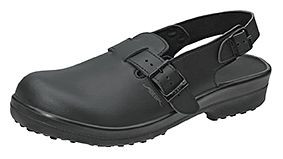 ABEBA Sicherheitsschuhe Classic Clog schwarz, SB, Ristbereich verstellbar, Fersenriemen feststehend, verstellbar, Mikrofaser, 1011-41