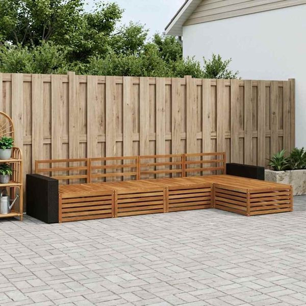 vidaXL Outdoor-Sofagarnitur 5-teilig Natur Massivholz Akazie, 3383242