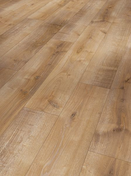 Parador Laminat Basic 400 Eiche Monterey leicht geweißt Landhausdiele Seidenmatte Struktur 4-seitige V-Fuge, VE: 10 Stück, 1744350