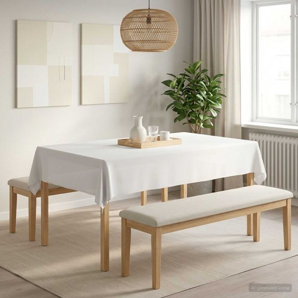 vidaXL Tischdecke 5 stk. Rechteckig Weiß 140 x 220 cm Polyester, 42040238