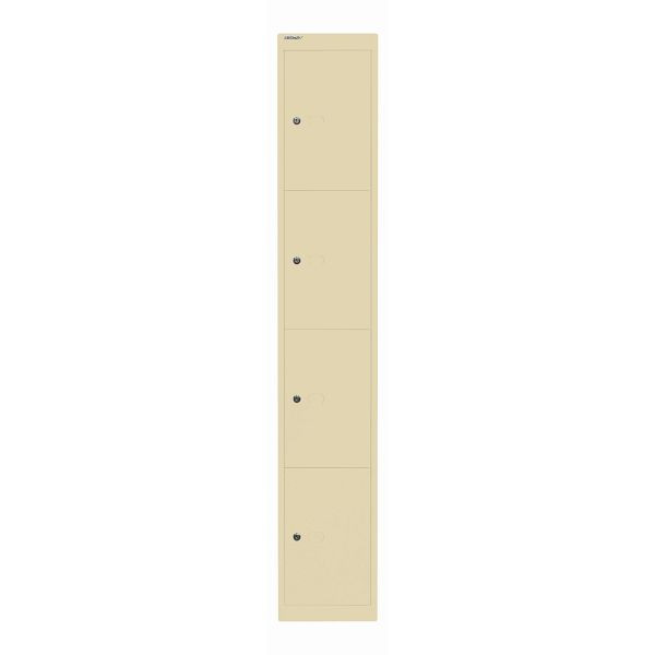 Bisley Schließfachschrank Office, 4 Fächer, Tiefe 457 mm, 606 creme, CLK184606