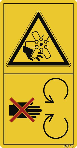 Moedel Während des Betriebes Schutzeinrichtungen..., Folie, 35x68 mm, VE: 10 Stück/Bogen, 69555