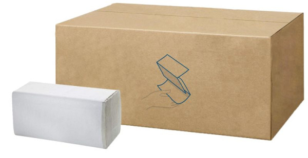 Busching Falthandtücher, natural, 25x23cm Natur 5000 Blatt, 1-lag ZZ-Falz 100% Recycling-Papier, 100689